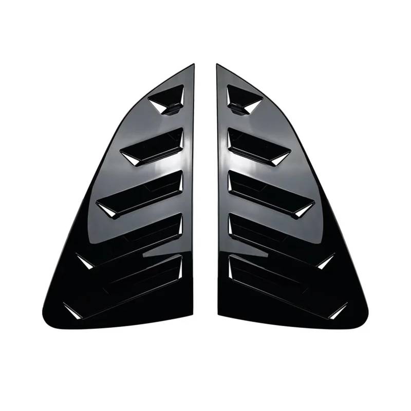 zyppk 2 STÜCKE Auto Heckklappenaufkleber Abdeckungsverkleidung, Passend for VW, Passend for Polo MK6 2018+ Fensterblenden Scoop Heckscheibenrollo-Zierleiste(Gloss Black) von zyppk