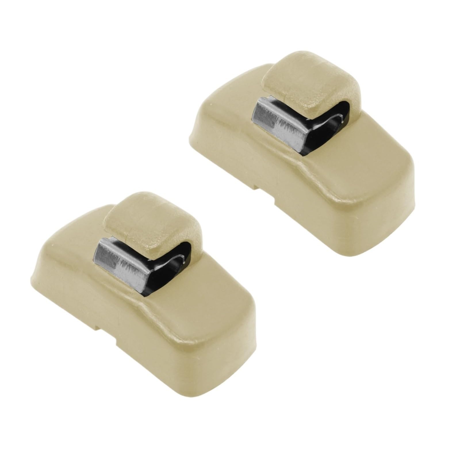 zyppk 2 x Auto-Sonnenblenden-Clip-Haken, passend for VW, passend for Caddy, Eos, Gol, Golf, Lupo, Polo, Sharan, Touran, Kleiderbügelhalter, Schnallenhalterung Halteclip für Auto-Sonnenblende(Beige) von zyppk