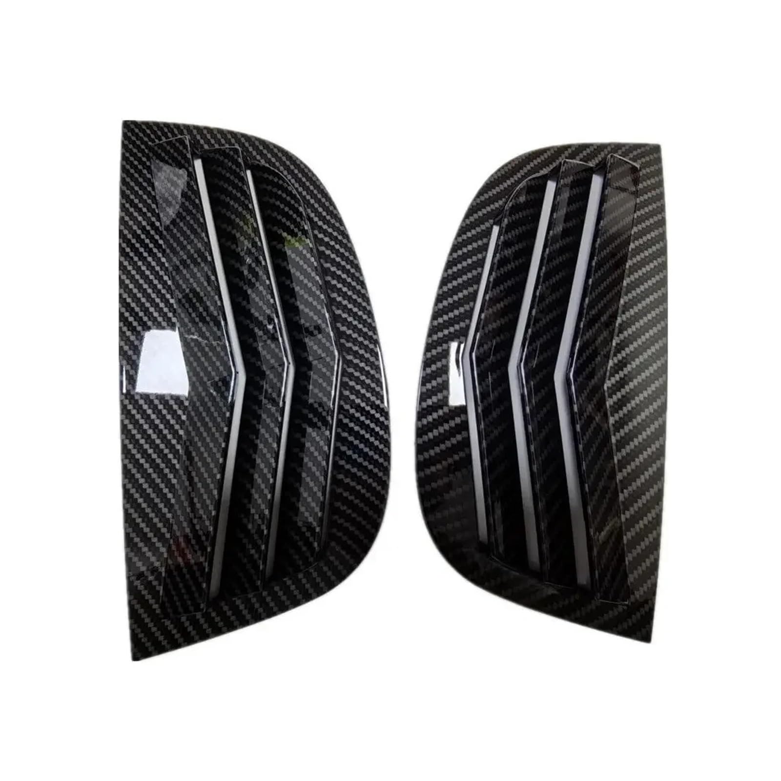 zyppk Aufkleber for die Blendenabdeckung, passend for Peugeot, 208 2018–2024, Seitenlüftungsschaufel for Heckklappe Heckscheibenrollo-Zierleiste(Carbon) von zyppk