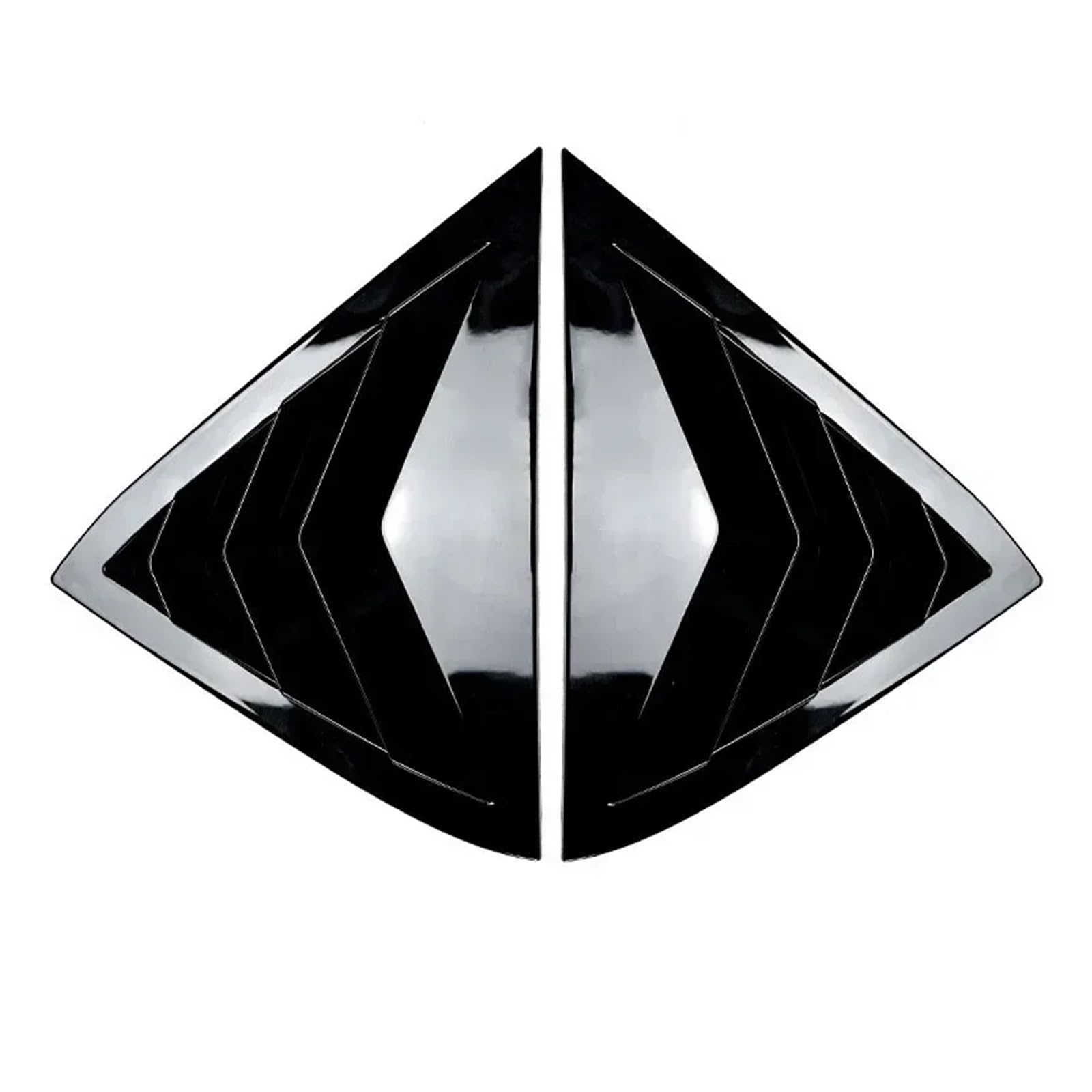 zyppk Auto-Heckfenster-Fensterladen-Abdeckungsverkleidung, passend for Ford, Fiesta MK7 7,5 Fensterlamellen-Seitenlüftungsverkleidung Heckscheibenrollo-Zierleiste(Gloss Black) von zyppk