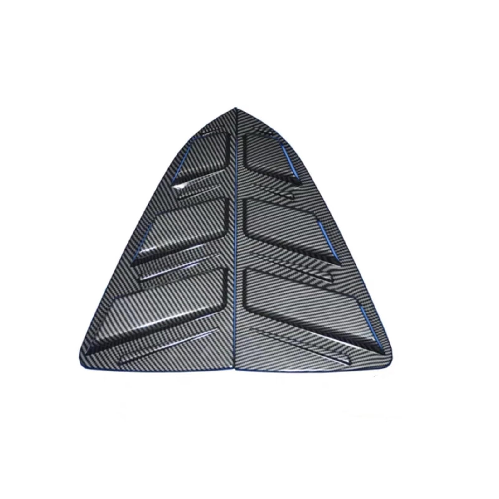 zyppk Auto-Heckklappen-Seitenlüftungsabdeckung, passend for VW, passend for Volkswagen, Polo 2019 2020 Fensterjalousie Heckscheibenrollo-Zierleiste(Carbon) von zyppk