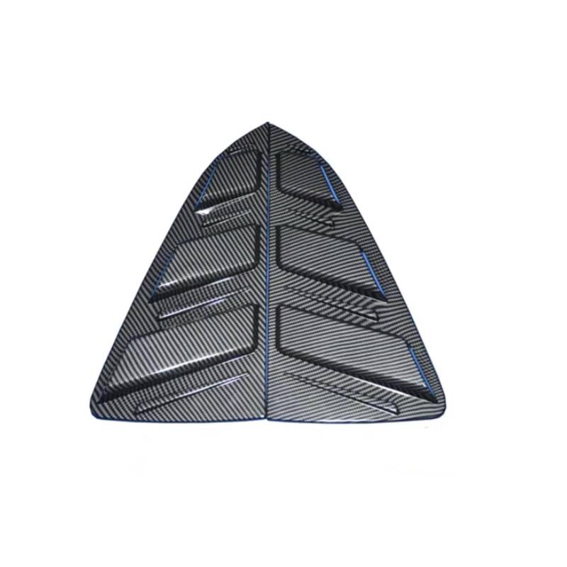 zyppk Auto-Heckklappen-Seitenlüftungsabdeckung, passend for VW, passend for Volkswagen, Polo 2019 2020 Fensterjalousie Heckscheibenrollo-Zierleiste(Carbon) von zyppk