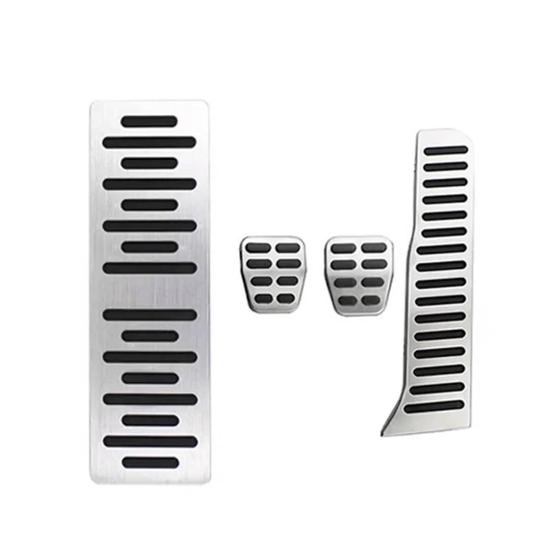 zyppk Auto-Pedalabdeckung, passend for Volkswagen, passend for Golf, 5 6 Jetta GTI Scirocco EOS Tiguan Passat B6 B7 CC R-Linie Kraftstoff-Fußstützen-Pedalpolster Autopedalschutz(4Pcs MT with rest) von zyppk