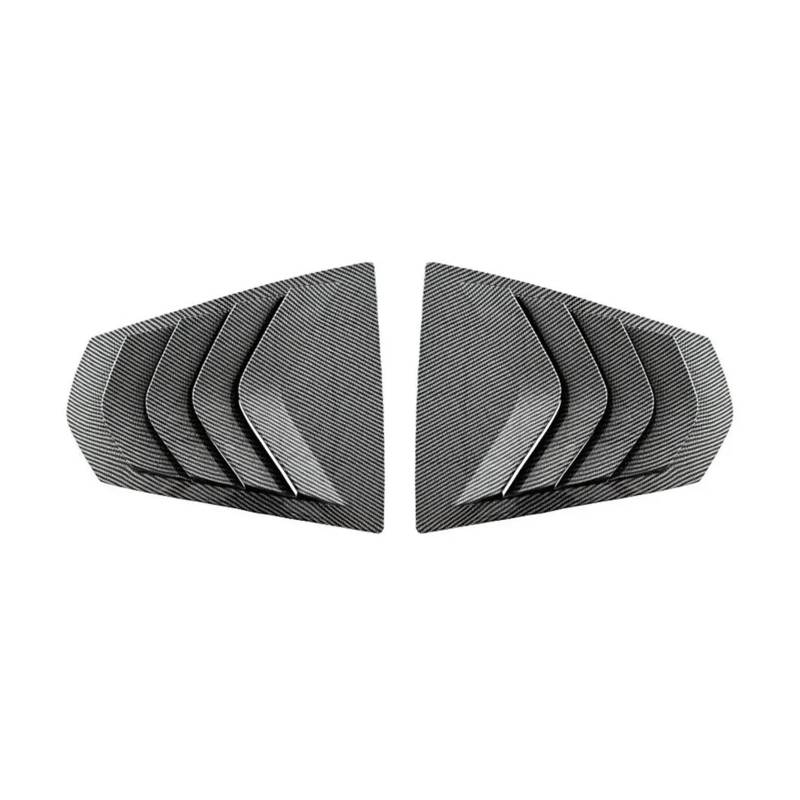 zyppk Auto-Seitenfensterladen-Abdeckungs-Zieraufkleber, passend for BMW, 3er G20 320i 325i 330i 2019–2022, Lüftungsschaufel, ABS-Kohlefaser, hinteres Lamellenfenster Heckscheibenrollo-Zierleiste(Carbo von zyppk