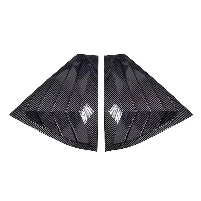 zyppk Auto-Seitenfensterladen-Abdeckungs-Zieraufkleber, passend for Skoda, Fabia 2015–2020, Lüftungsschaufel, ABS-Kohlefaser, schwarzes Zubehör, hinteres Lamellenfenster Heckscheibenrollo-Zierleiste(C von zyppk