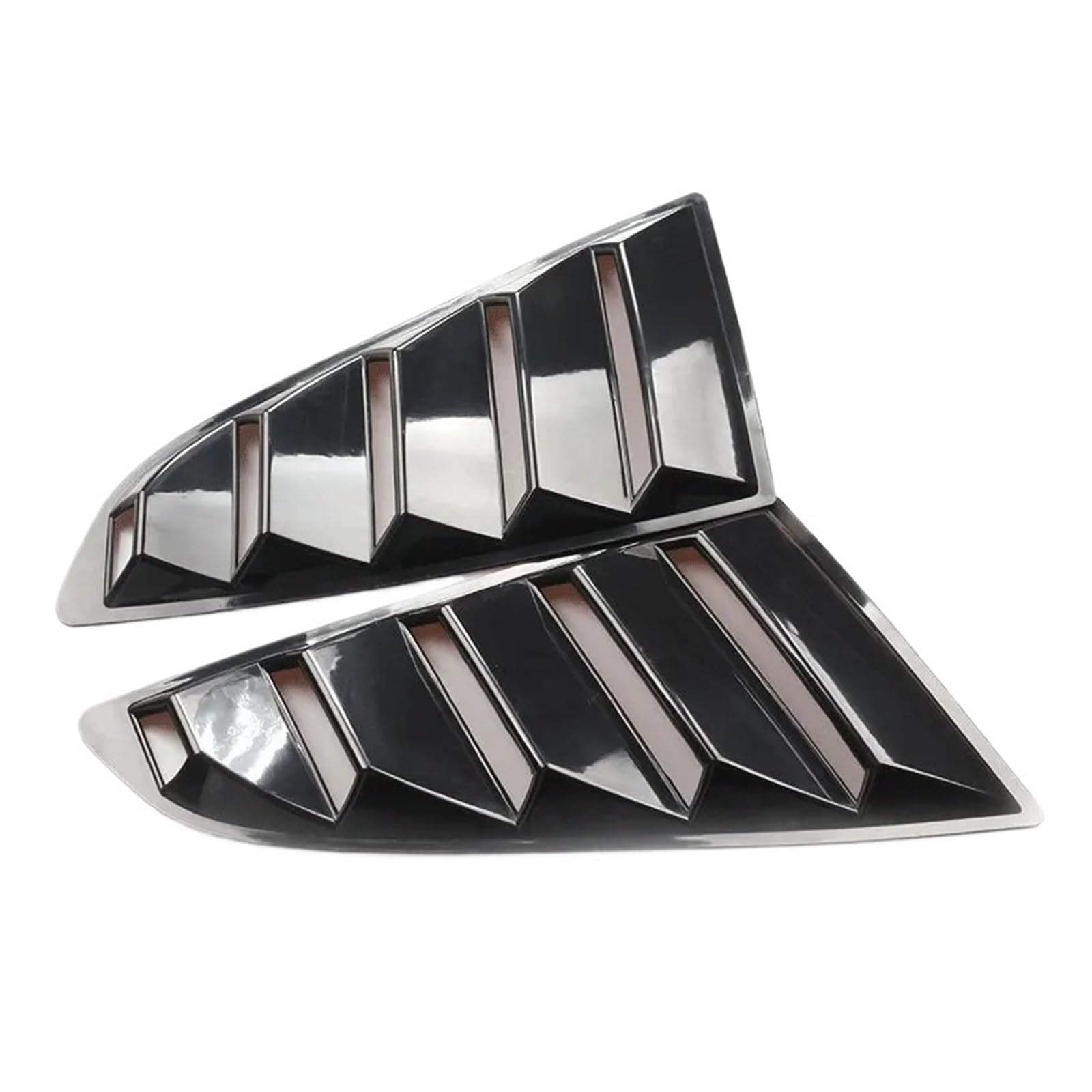 zyppk Seitenabdeckungsverkleidung for Hecklamellenfenster, passend for Ford, Mustang 2015–2020, Aufkleber, Lüftungsschlitz, Zubehör, Verschluss Heckscheibenrollo-Zierleiste(Gloss Black) von zyppk