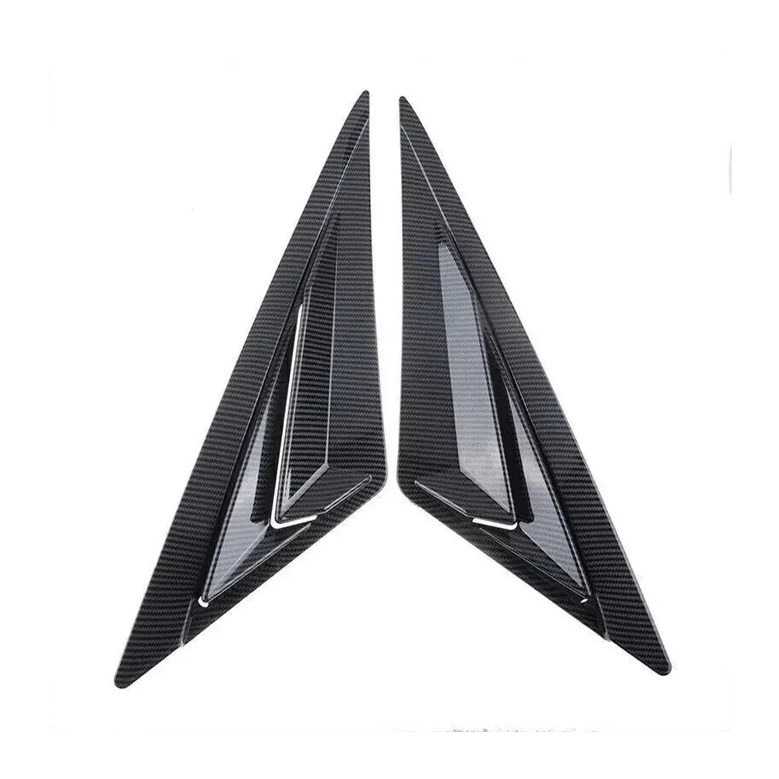 zyppk Seitenabdeckungsverkleidung for Hecklamellenfenster, passend for Hyundai, Elantra 2021 2022, Aufkleber, Entlüftungsschaufel Heckscheibenrollo-Zierleiste(Carbon) von zyppk