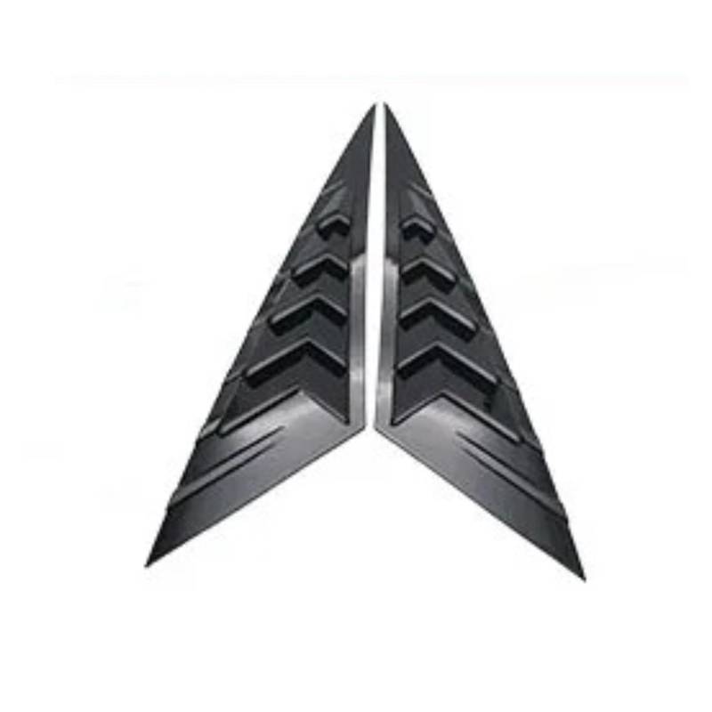 zyppk Seitenabdeckungsverkleidung for Hecklamellenfenster, passend for Hyundai, Elantra 2021 2022, Aufkleber, Lüftungsschaufel, Zubehör, Verschluss Heckscheibenrollo-Zierleiste(Gloss Black) von zyppk