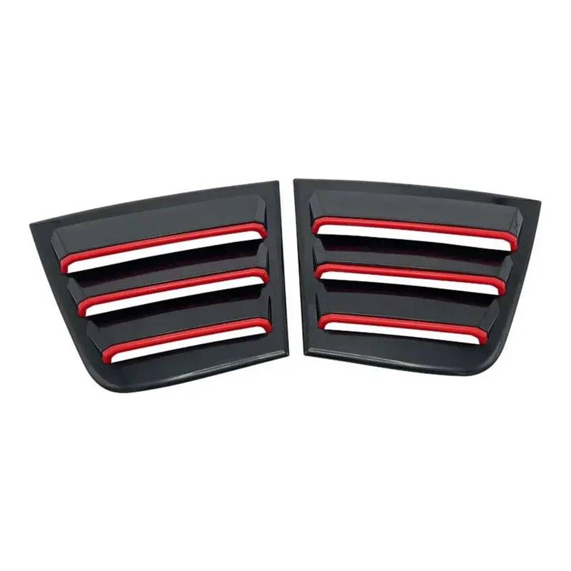 zyppk Seitenfensterabdeckung for das Auto, passend for Dodge, Charger 2011–2021, Blindverkleidung, Aufkleber, Entlüftungsschaufel Heckscheibenrollo-Zierleiste(Black Red Line) von zyppk