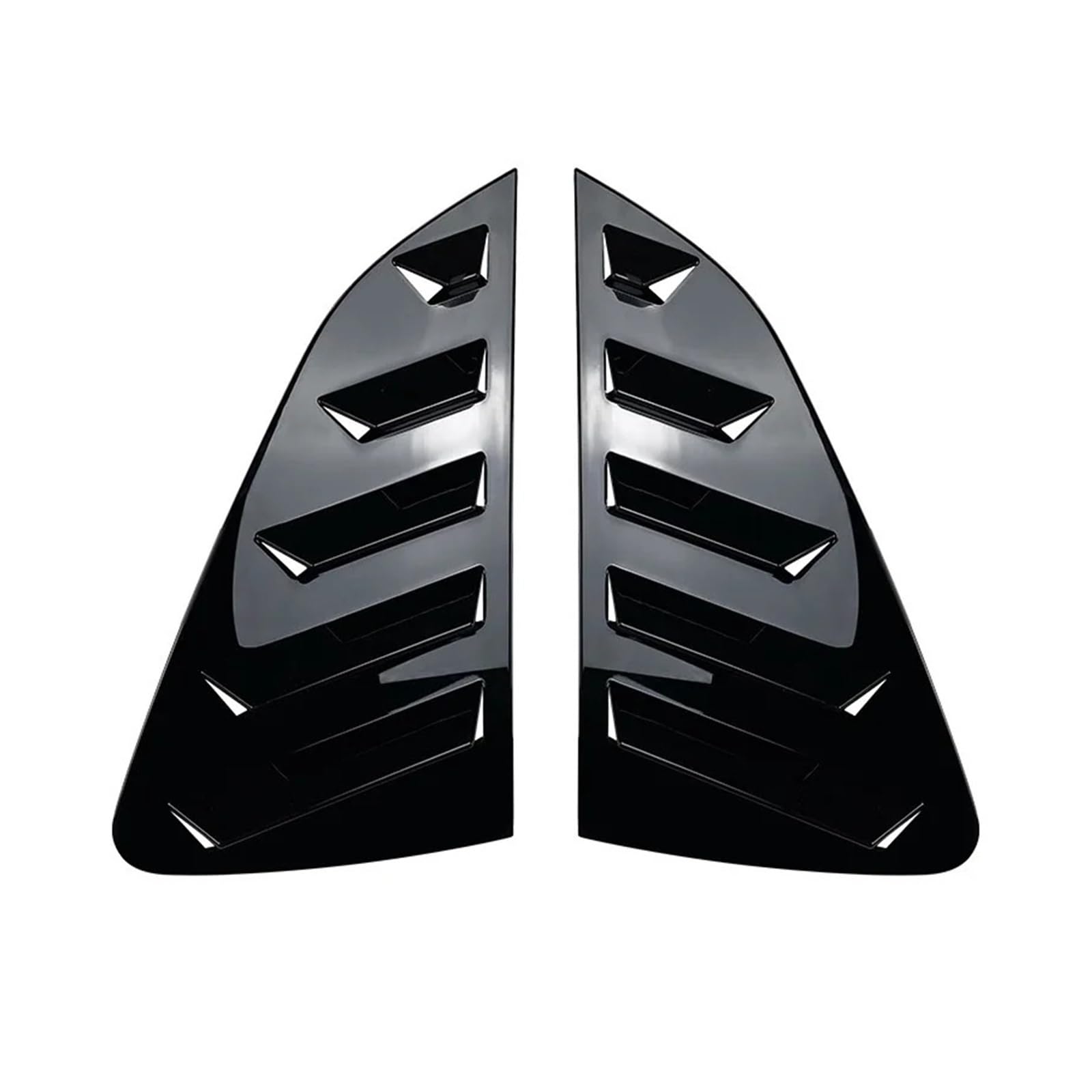 zyppk Zierleiste for die seitliche Lüftungsabdeckung der Heckklappe, passend for Volkswagen, passend for Polo MK6 2018–2023, Fensterjalousie Heckscheibenrollo-Zierleiste(Glossy black) von zyppk